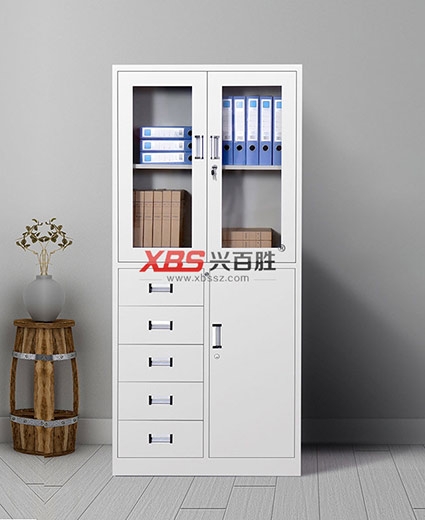 偏五斗鋼制鐵皮文件柜-辦公文件柜，興百勝文件柜廠家